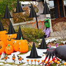 12pcs Floating Witch Hats for Halloween Party Decor, Porch, Yard, Haunted House Spooky Themed Events (black)