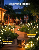 Solar Firefly Garden Lights - 8pcs 64LEDs, Wind-Swaying Outdoor Decor for Patio, Path, Party (Warm White)