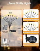 Solar Firefly Garden Lights, Waterproof Outdoor Decor for Path, Lawn, Patio, Party & Holiday Ambiance (Warm White)
