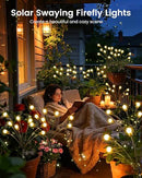 Solar Firefly Garden Lights 48 LED Outdoor Decor for Pathway Yard Patio Party Night Ambience (Warm White)