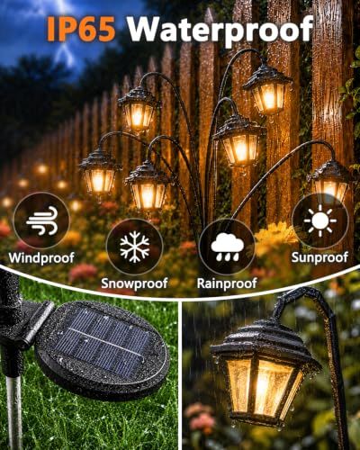 Solar Garden Pathway Lights for Outdoor Yard, Lawn, Flower Bed & Patio Decor (warm white)