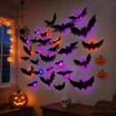 48-Pack Halloween Bat Wall Decor, Spooky Indoor & Outdoor Party Decoration for Haunted Houses (black)