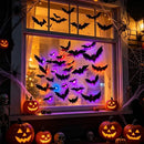 48-Pack Halloween Bat Wall Decor, Spooky Indoor & Outdoor Party Decoration for Haunted Houses (black)