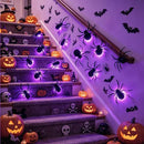 45-Pack 3D Glowing Spiders Halloween Decor for Walls, Mirrors, Windows & Spooky Spaces (purple)