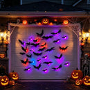 36-Pack Halloween Bat Decorations with LED Lights for Indoor Outdoor Halloween Party Garage Decor (black)