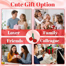Cute Cherry-Shaped Mini Pouch Bag Charm for Backpacks, Handbags and Luggage (Red)