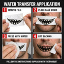 10 Horror Mouth Temporary Tattoos for Halloween Costumes, Cosplay, Spooky Makeup (Red)