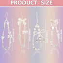 4 Pcs Beaded Phone Charms for Phones, Cameras – Fashionable Cute Accessories for Daily Use, Gifting (white)