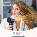5-In-1 Hot Air Styler Hair Styling Tool Salon-Quality Hair Curling - Blue - Size 01