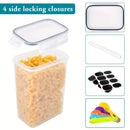Food Storage Containers Airtight Plastic Containers Kitchen Organization Pantry - transparent - Size 8