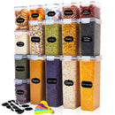 Food Storage Containers Airtight Plastic Containers Kitchen Organization Pantry - transparent - Size 8