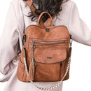 Women'S Travel Backpack Stylish Backpack Leather Backpack Tassel Backpack Chain - Pink - Size 01