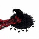 Black Witch Hat Star Ornaments Halloween Accessory Cosplay Hat Themed Party Hat - Red - Size 01