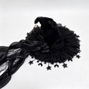 Black Witch Hat Star Ornaments Halloween Accessory Cosplay Hat Themed Party Hat - Red - Size 01