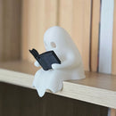 Ghost Lamp Reading Light Spooky Decor Book Lover Gift Halloween Decoration Cozy - White - Size 01
