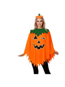 Pumpkin Costume Halloween Cape Costume Hat Party Costume Pumpkin-Themed Adult - Orange - Size 01