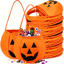 Halloween Candy Bags Pumpkin Shaped Bags Trick Or Treat Bags Halloween Party - Orange - Size 01