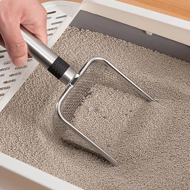 Pet Litter Scoop Stainless Steel Litter Scoop Cat Litter Scoop Litter Sifter - Silver - Size 01