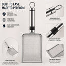 Pet Litter Scoop Stainless Steel Litter Scoop Cat Litter Scoop Litter Sifter - Silver - Size 01
