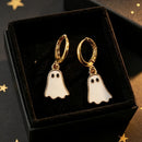 Ghost Earrings Hoop Earrings Spooky Jewelry Halloween Accessories Women'S - Gold - Size 01