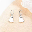 Ghost Earrings Hoop Earrings Spooky Jewelry Halloween Accessories Women'S - Silver - Size 01