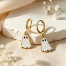Ghost Earrings Hoop Earrings Spooky Jewelry Halloween Accessories Women'S - Silver - Size 01
