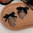 Bow Tie Skeleton Hair Clip Gothic Hair Accessories Women'S Hair Clip Festive - Black - Size 01