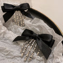 Bow Tie Skeleton Hair Clip Gothic Hair Accessories Women'S Hair Clip Festive - Silver - Size 01