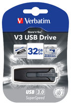 VERBATIM 32GB V3 USB3.0 Grey Store\'n\'Go V3; Retractable