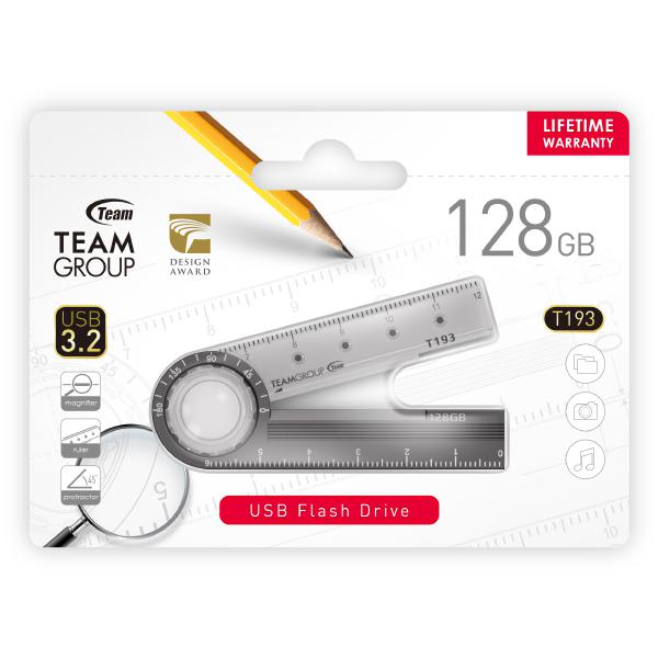 Team 193 USB3.2 Multifunction Flash Drive 128GB, Magnifier, Ruler, Protractor