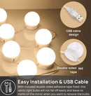 Hollywood Vanity Style LED Makeup Lights Mirror with 3 Color Modes Lights with 10 Dimmable Bulbs (Mirror Not Include)