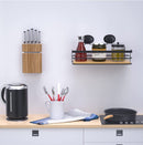 2 Pack Rectangular Bamboo Corner Shower Caddy Shelf Basket Rack with Premium Vacuum Suction Cup No-Drilling for Bathroom and Kitchen