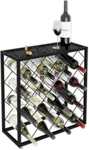Freestanding Metal Wine Rack for 25 Bottles