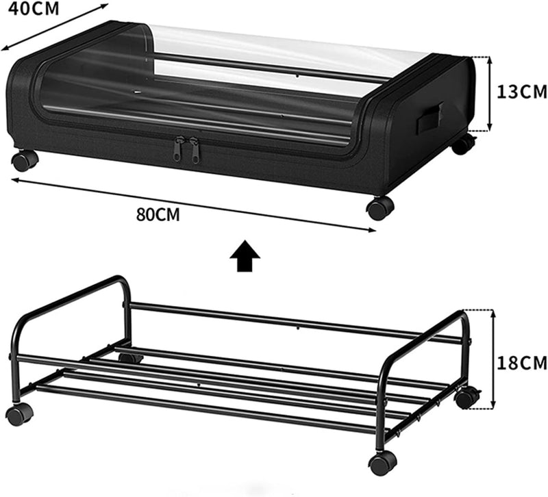 XXL Under Bed Rolling Storage Containers with 50L Large Capacity and Wheels