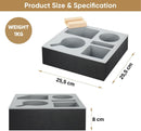 Wooden Couch Cup Holder Tray with Soft Silicone & Rotatable Phone Holder for Storaging Drinks & Snacks