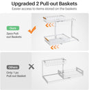 Set 2 pcs - 2-Tier Kitchen Under Sink Organiser Storage with Height Adjustable, Unique Slide Rail & Suction Cups for Storage
