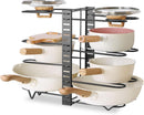 CARLA HOME Adjustable 8-Tier Pan Rack Pot Organizer for Kitchen Cabinet