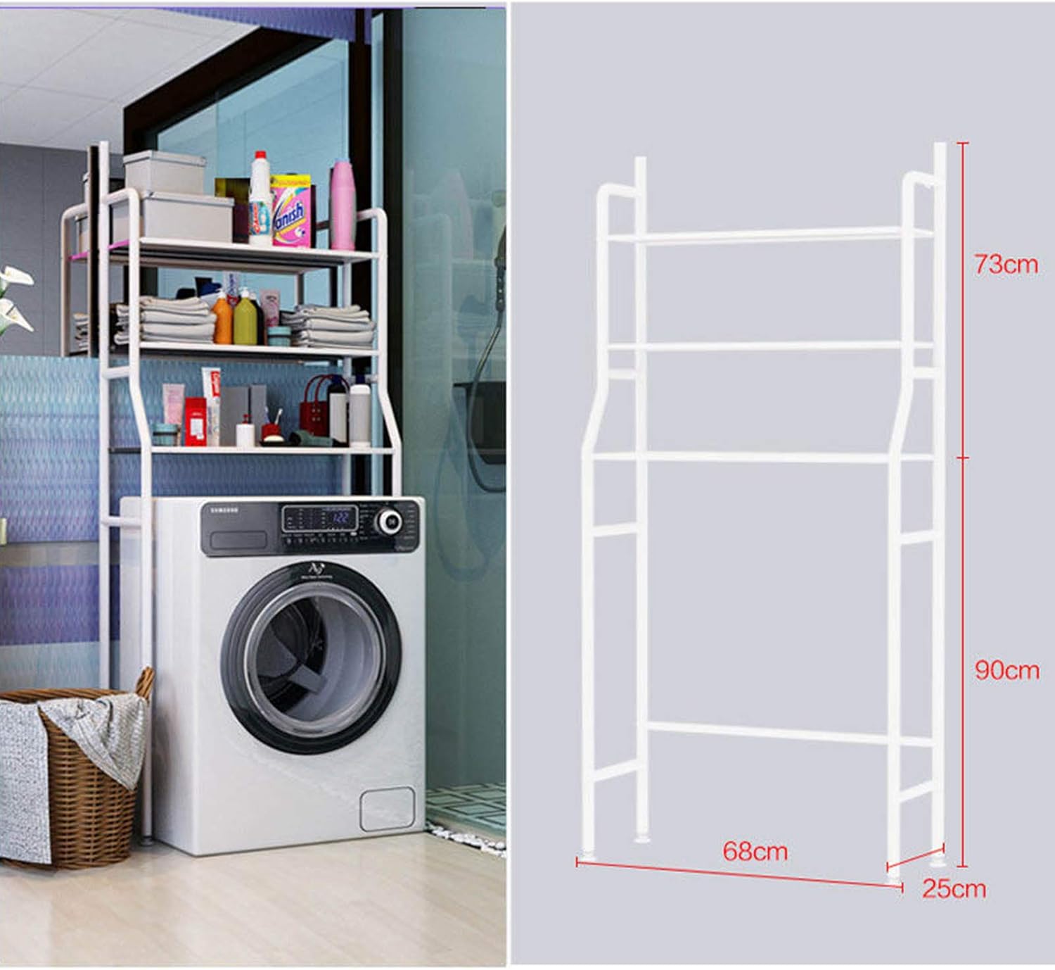CARLA HOME 3-Tier Over Washing Machine Storage Rack for Laundry Room or Kitchen