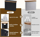 CARLA HOME Toilet Paper Storage Basket Holds Up to 12 Rolls with Bamboo Lid and Handle for RV Closet (Black)