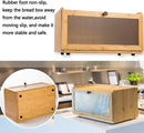 CARLA HOME Bamboo Bread Box, Kitchen Countertop Storage, Window Bread Holder