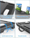 CARLA HOME Oversized Portable Lap Desk with Cushion,Mouse Pad, Tablet and Phone Holder which Fits Up to 17 Inch Laptops for Bed or Sofa (Black)