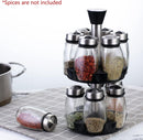 CARLA HOME Rotating Spice Rack Organizer with 16 Glass Jars for Kitchen Seasoning and Herb Storage