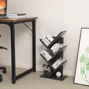 CARLA HOME 5-Tier Tree Bookshelf Storage Rack for Home Office or Bedroom (Black)