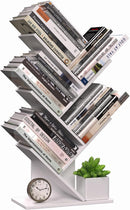 CARLA HOME 5-Tier Tree Bookshelf Storage Rack for Home Office or Bedroom (White)