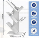 CARLA HOME 5-Tier Tree Bookshelf Storage Rack for Home Office or Bedroom (White)