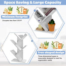 CARLA HOME 5-Tier Tree Bookshelf Storage Rack for Home Office or Bedroom (White)