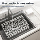 CARLA HOME 2-Tier Dish Drying Rack with Drainage Tray, Utensil Holder, Cup Hooks & Cutting Board Rack for Kitchen (White)