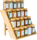 CARLA HOME 3 Tier Bamboo Spice Rack, Countertop Jar Organiser, Kitchen