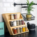 CARLA HOME 3 Tier Bamboo Spice Rack, Countertop Jar Organiser, Kitchen