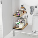 CARLA HOME 2-Tier Wooden Coffee Station Rack Organizer for Coffee Bar, Condiments, Syrups, Storage Jars & Spice Storage Shelf